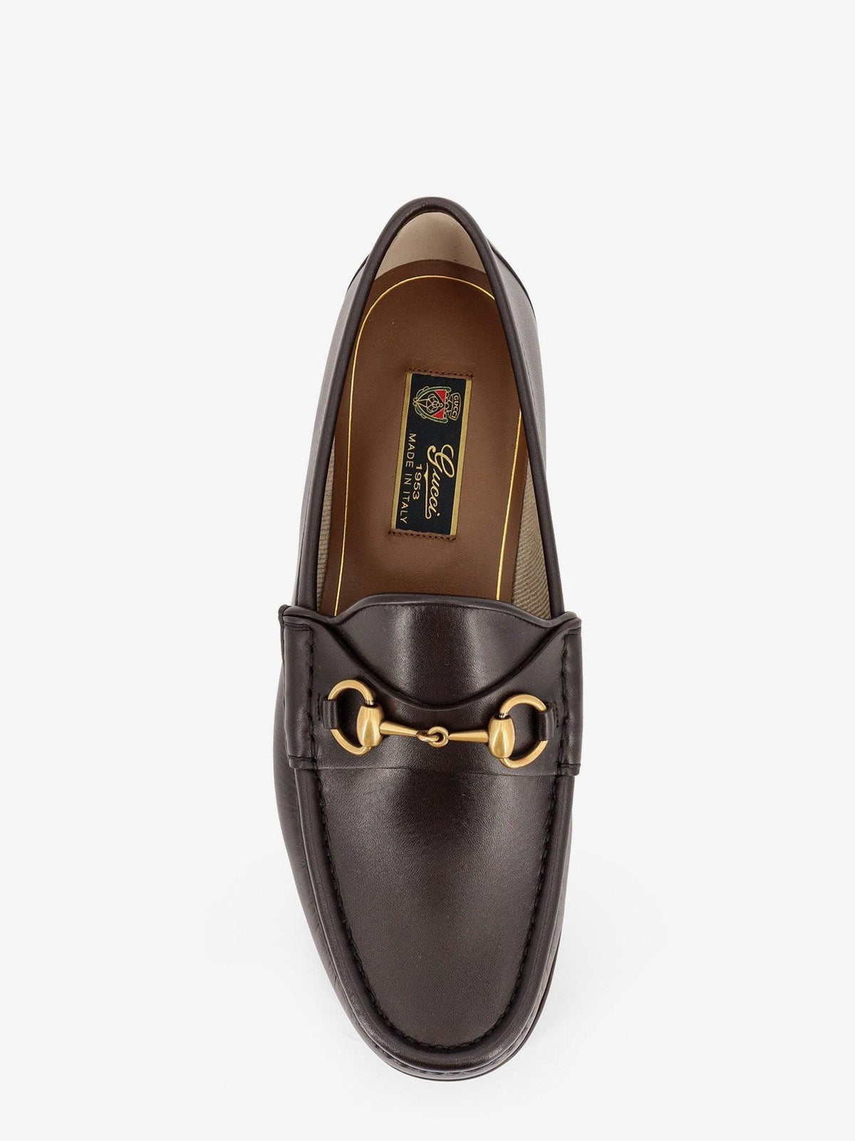 GUCCI Brown Leather Loafer Men's Dress Shoes