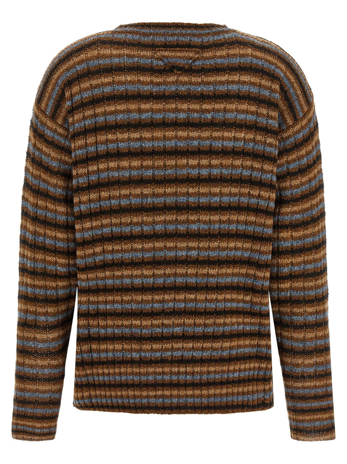 PRADA Wool Blend Round Neck Knit Sweater for Men Brown