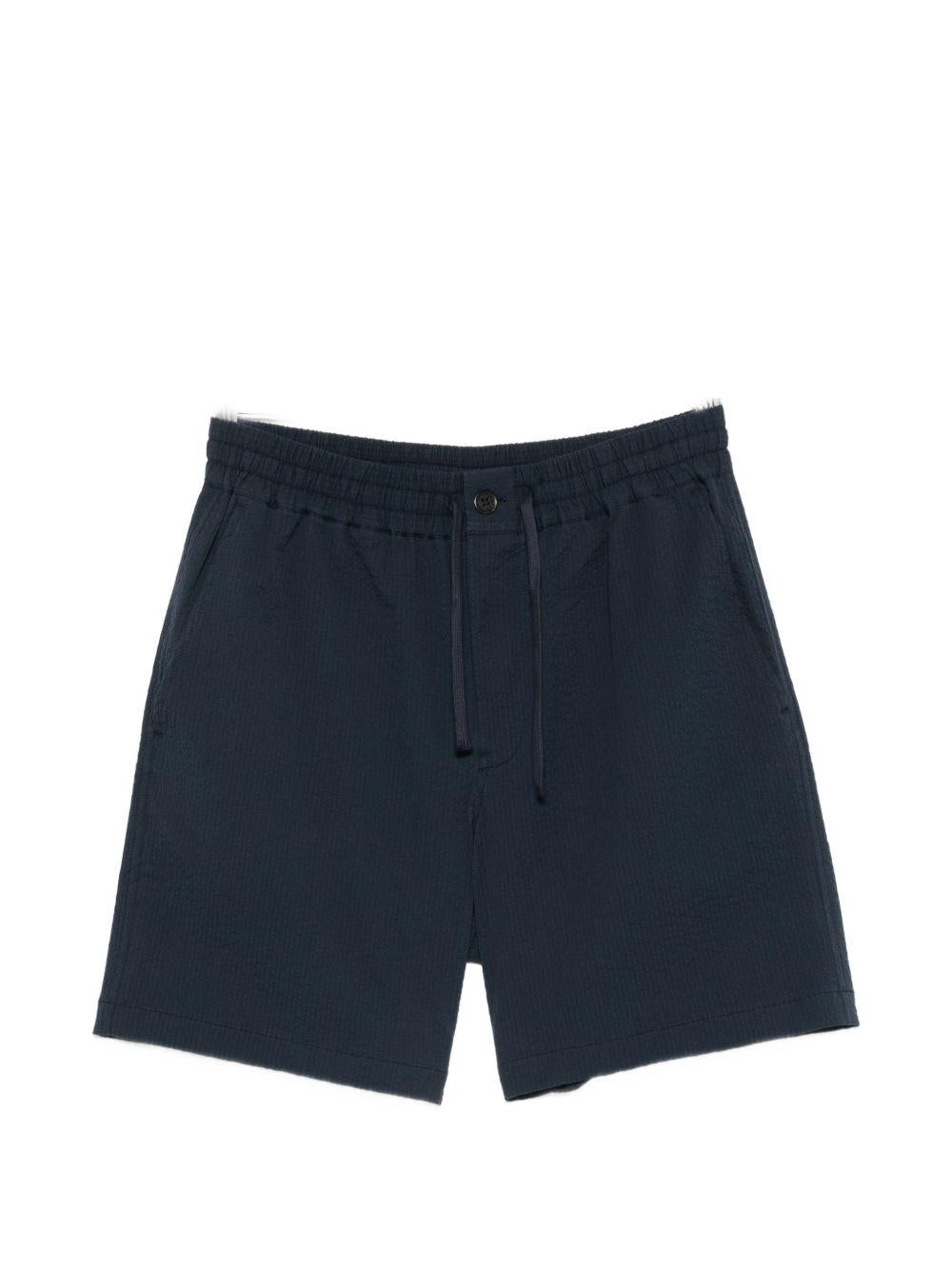 Maison Kitsune Navy Cotton Drawstring Shorts