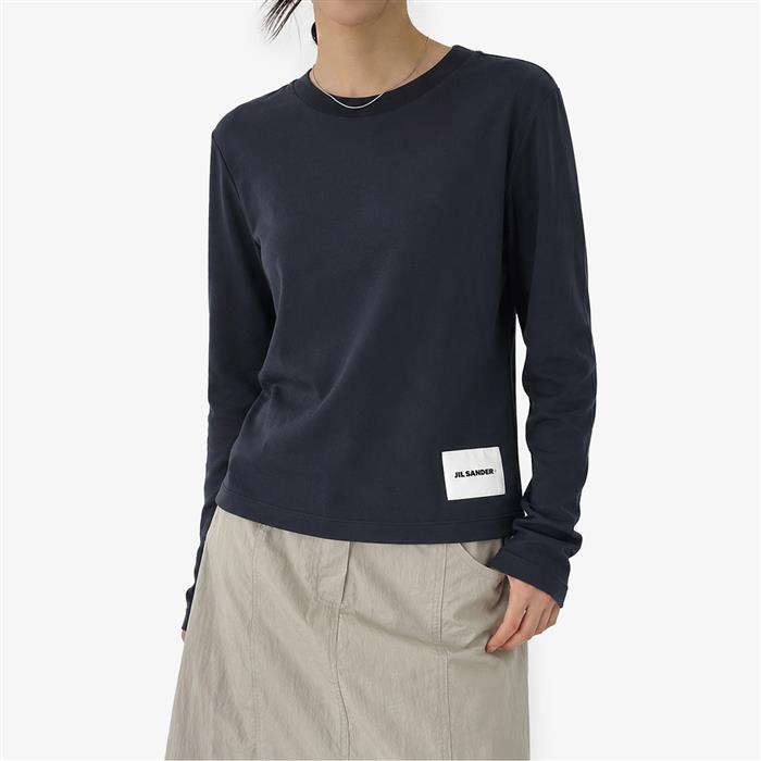 JIL SANDER Logo Patch Long Sleeve T-Shirt for Women J40GC0002 J45048 402