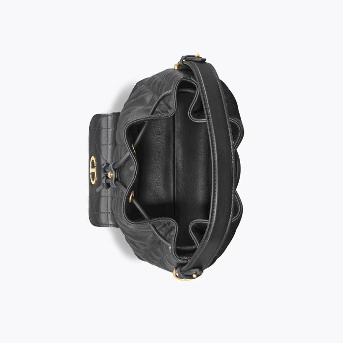 DIOR Caro Small Bucket Bag Black Leather Shoulder Bag M3372UNOZ M900