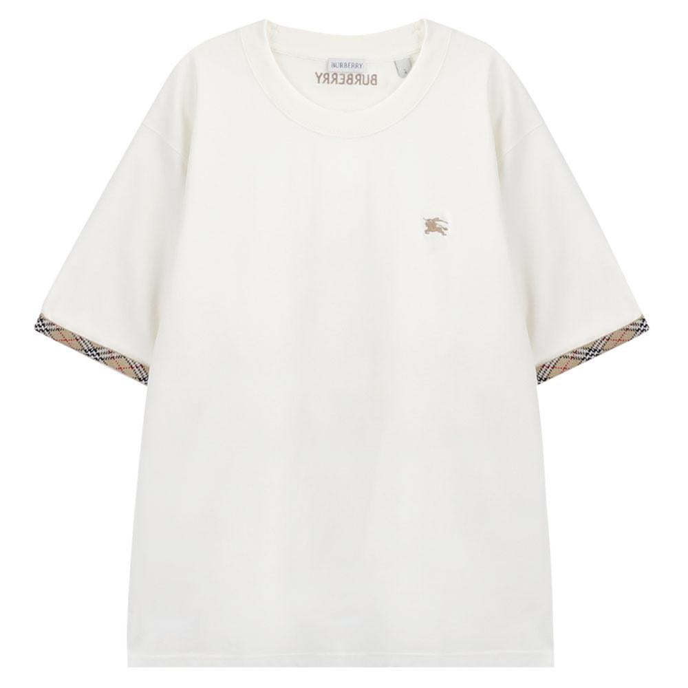 BURBERRY Check Trim Cotton T-Shirt 8123491