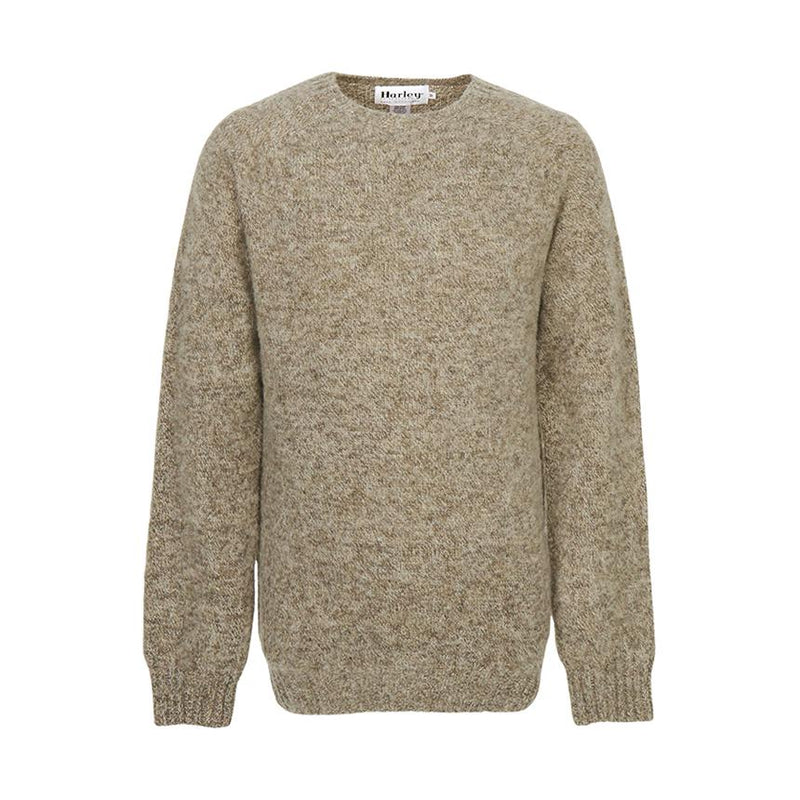 Harley OF SCOTLAND Shaggy Dog Wool Crewneck Sweater Mushroom Pebb M3834 7 PEBBLE