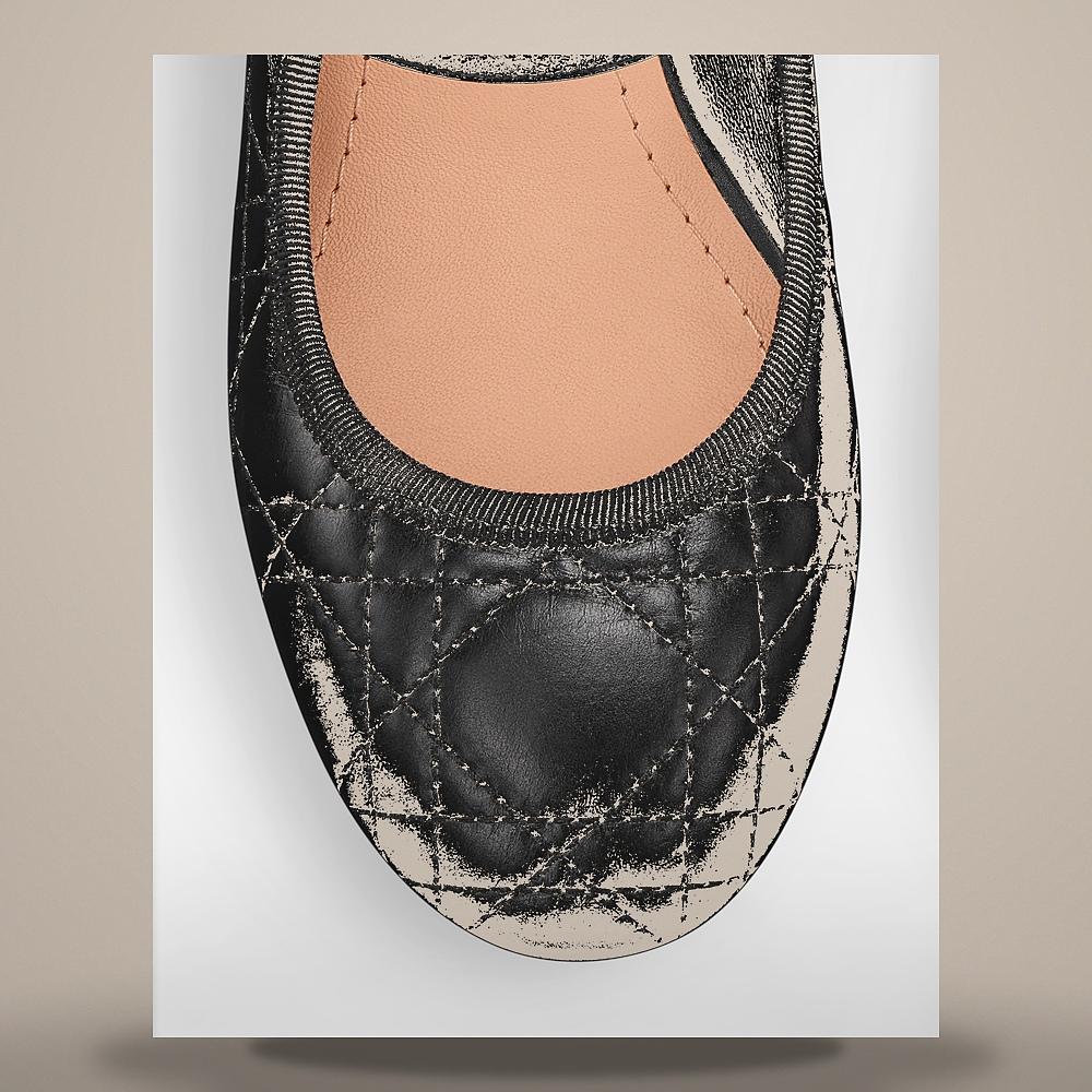 DIOR Black Quilted Cannage Calfskin Ballet Pumps KDB892CQC S900