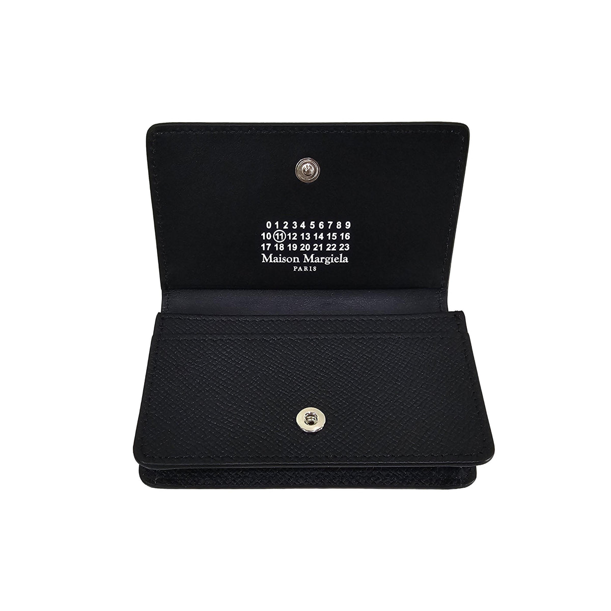 Maison Margiela Black Fold Double Card Holder Wallet