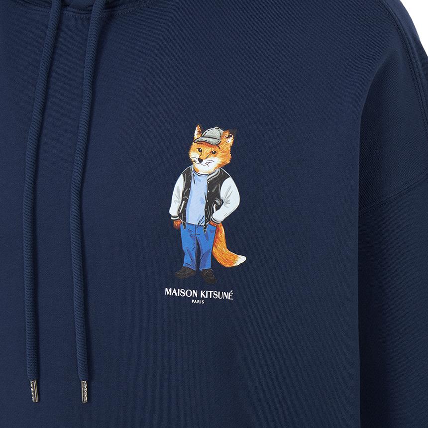Maison Kitsune Dressed Fox Logo Men’s Hoodie Black Cotton