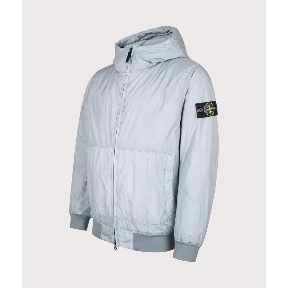 STONE ISLAND Crinkle Reps Hooded Jacket Men Black Nylon