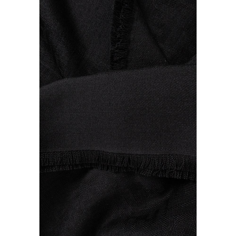 FENDI FF Monogram Wool Cashmere Shawl Scarf Gray