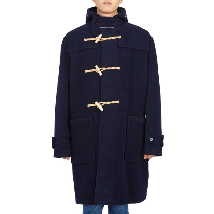 GLOVERALL Monty Hooded Duffle Coat Navy Men’s