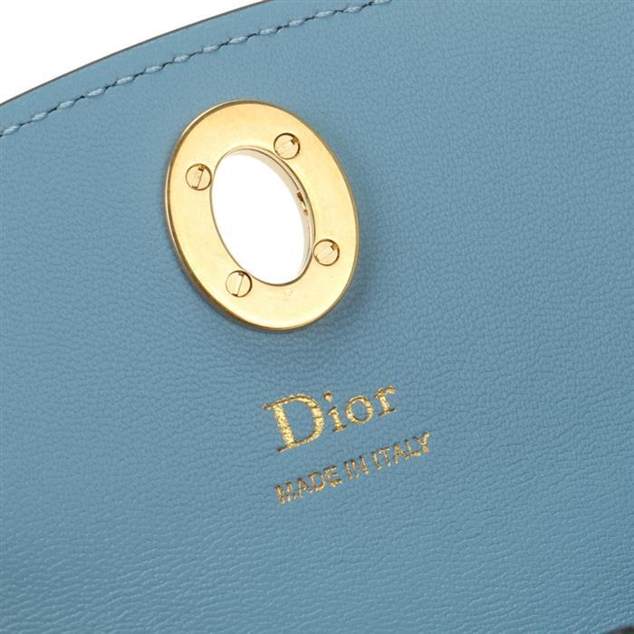 DIOR Medallion D-Riley Leather Card Holder Wallet Navy