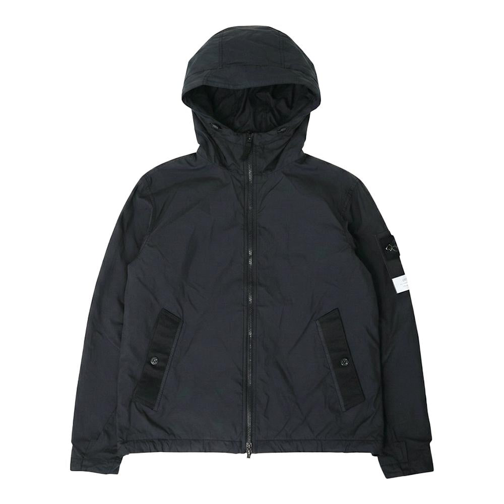STONE ISLAND Crinkle Reps Nylon Hooded Jacket Black Men’s