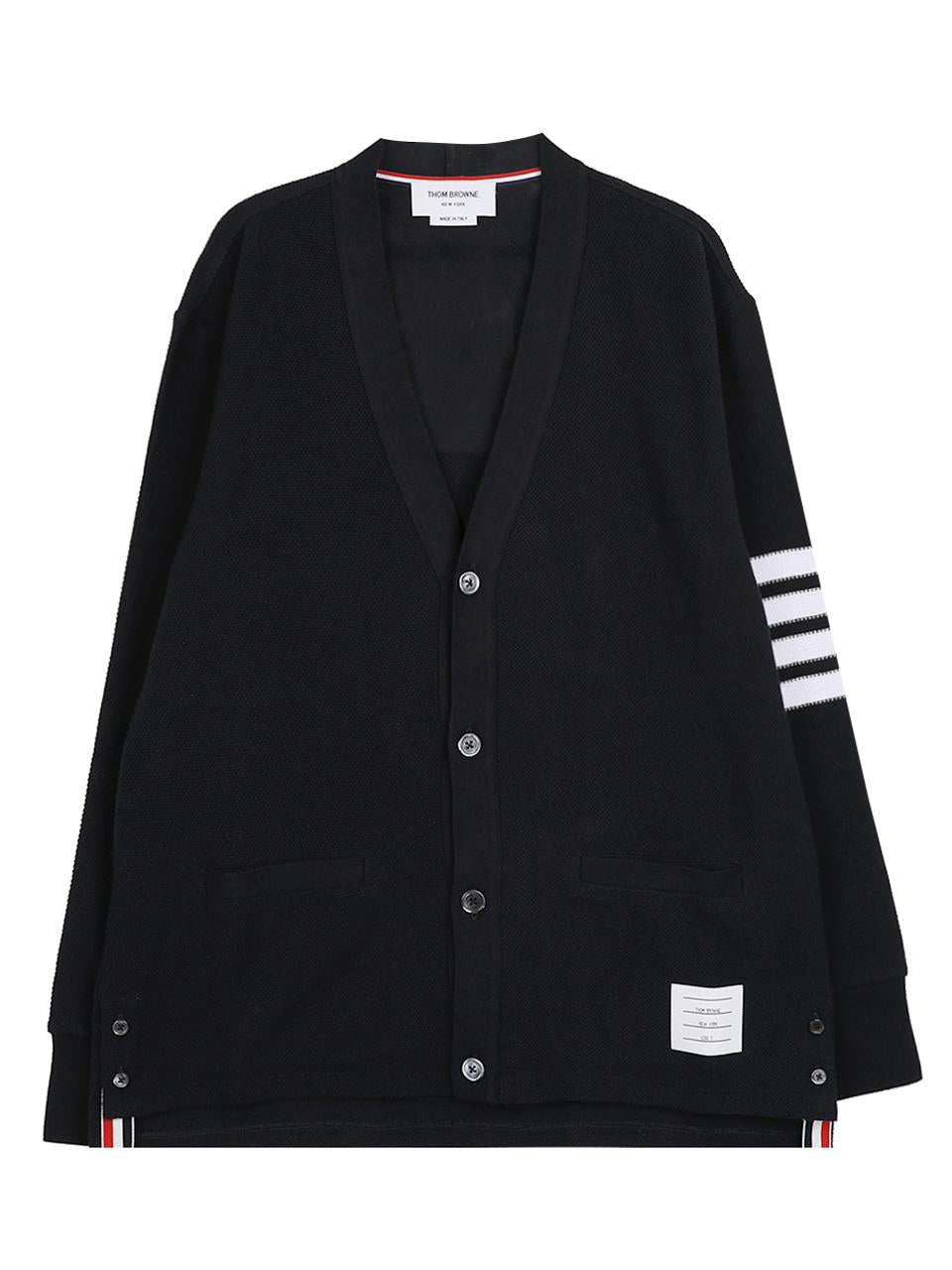 THOM BROWNE Textured Piqué 4-Bar Cardigan MJT554A J0248 415