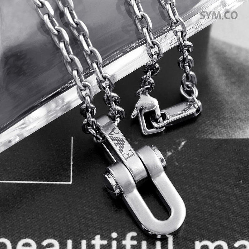 Emporio Armani Eagle Logo Stainless Steel Pendant Necklace EGS2864
