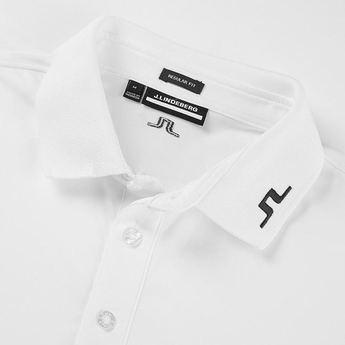 J LINDEBERG Tour Tech Embroidered Logo Polo Shirt White