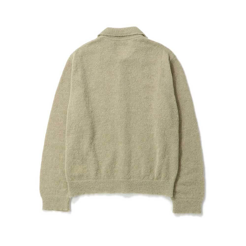 OUR LEGACY Soft Sage Fuzzy Alpaca Evening Polo Cardigan M4263 ES