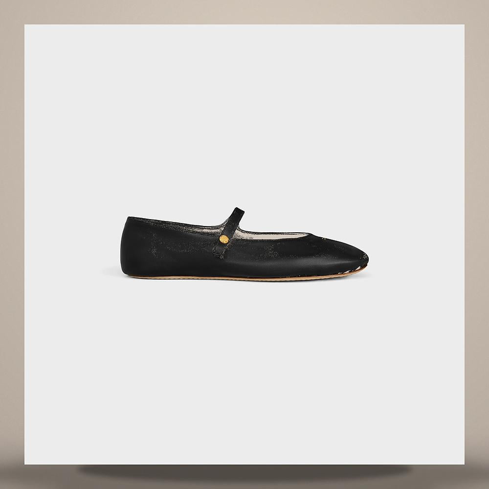 CELINE Lambskin Ballet Ballerina Loafers Black 367595272C 38NO