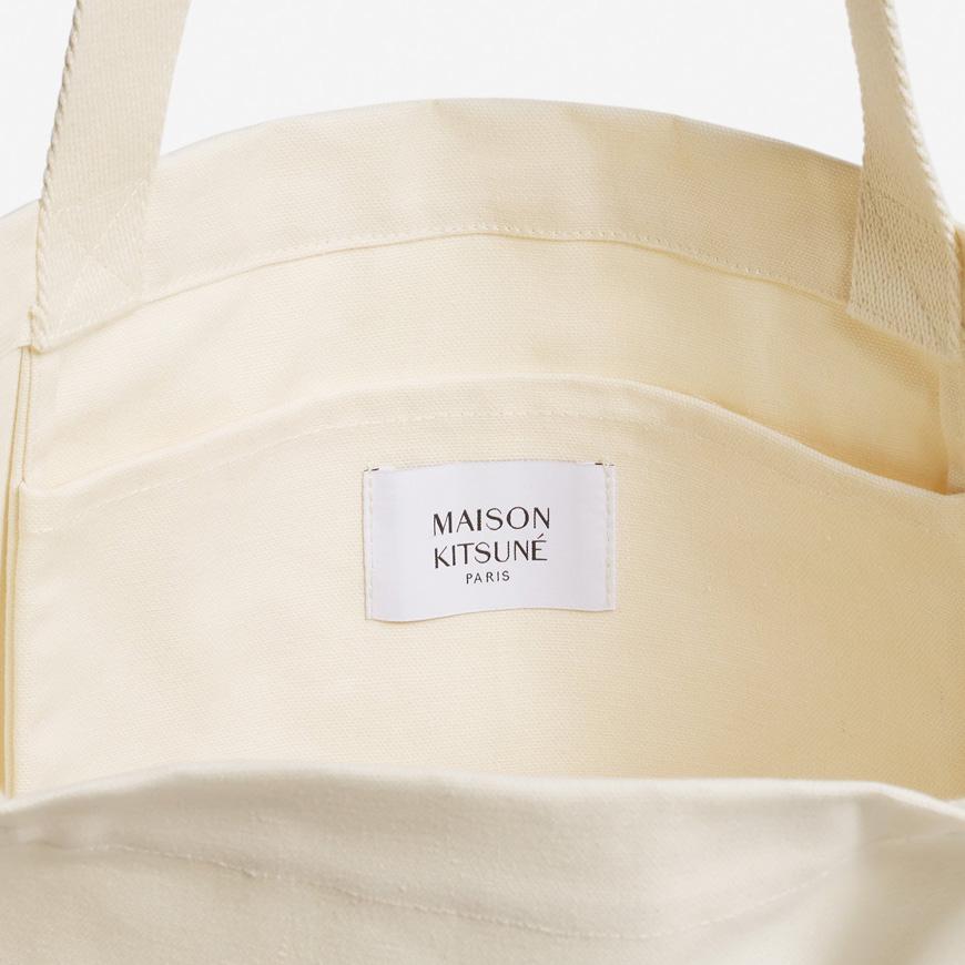 Maison Kitsune Dressed Fox Canvas Tote Bag Beige Unisex PM05107 WW9042 P700