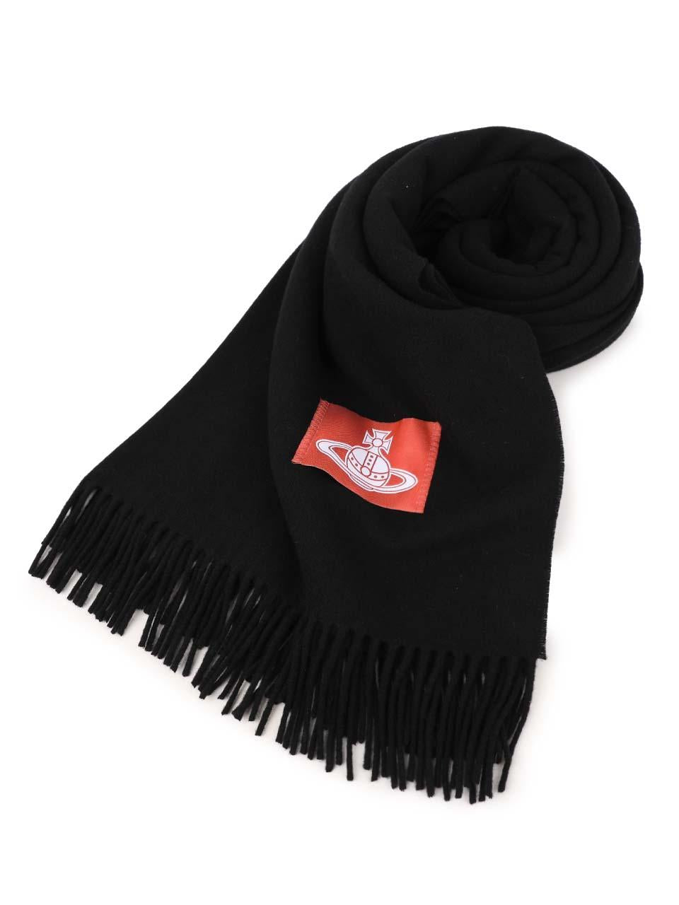 Vivienne Westwood ORB Mac Andy Wrap Scarf Black Knit 8103013J W01BK N401