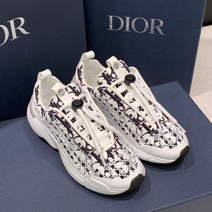 DIOR B24 Oblique Technical Fabric Sneakers White Low-Top Women’s
