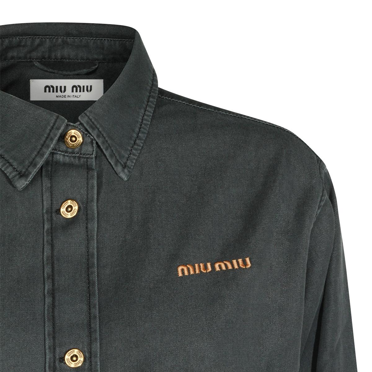 Miu Miu Long Sleeve Button-Up Shirt Women’s Shirt White Cotton