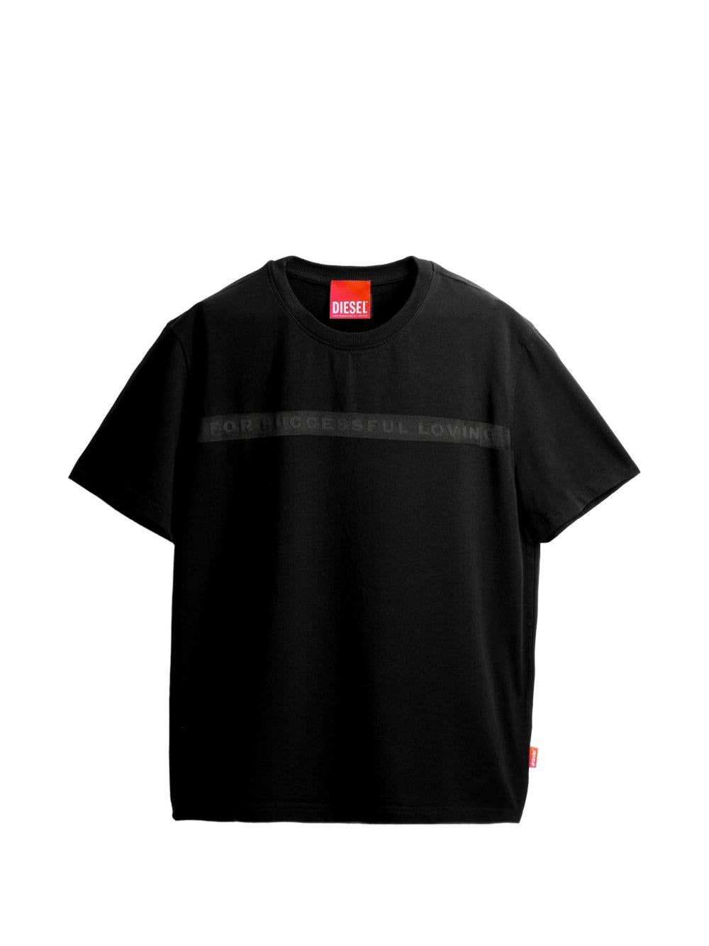 DIESEL Black Short Sleeve Cotton T-Shirt