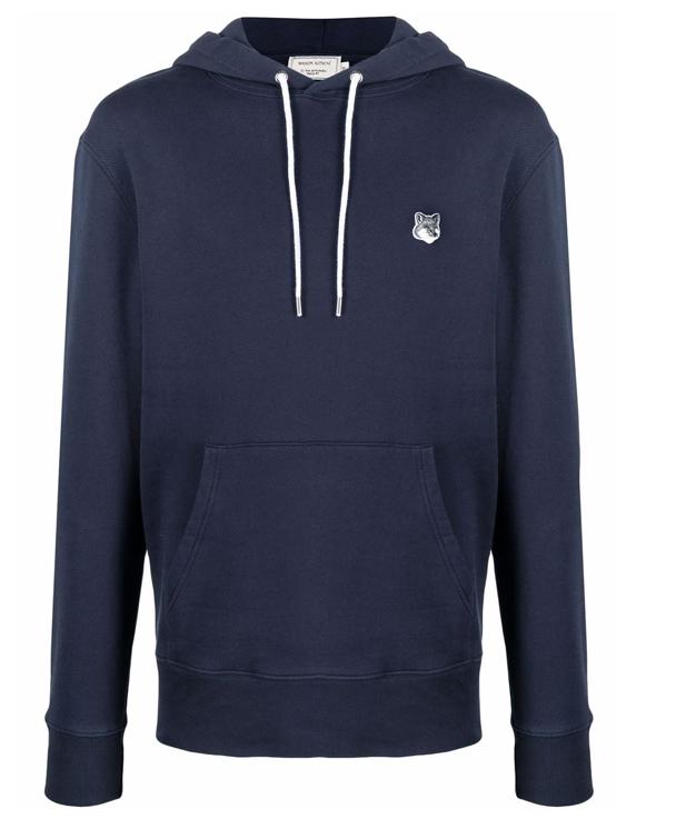 Maison Kitsune Fox Head Hoodie Black Navy Unisex Sweatshirt GU00335KM0002