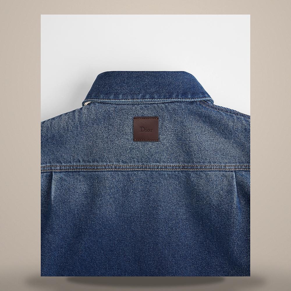 DIOR Blue Stonewashed Cotton Denim Blouse 642B37A3E58X5300