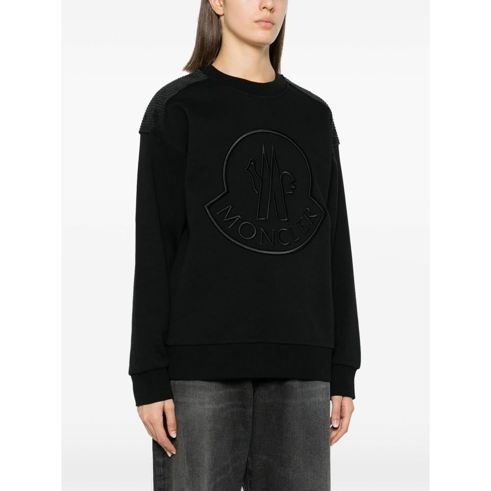 Moncler Logo Crewneck Sweatshirt Black Women’s Cotton