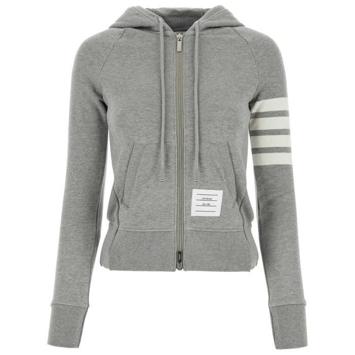 THOM BROWNE 4-Bar RWB Tab Zip Hoodie Gray FJT001A 00535 055