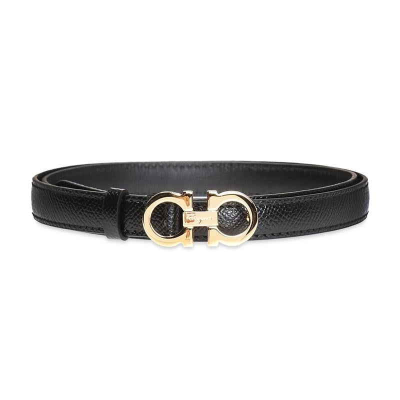 Ferragamo Gancini Leather Belt Women’s Black Accessory