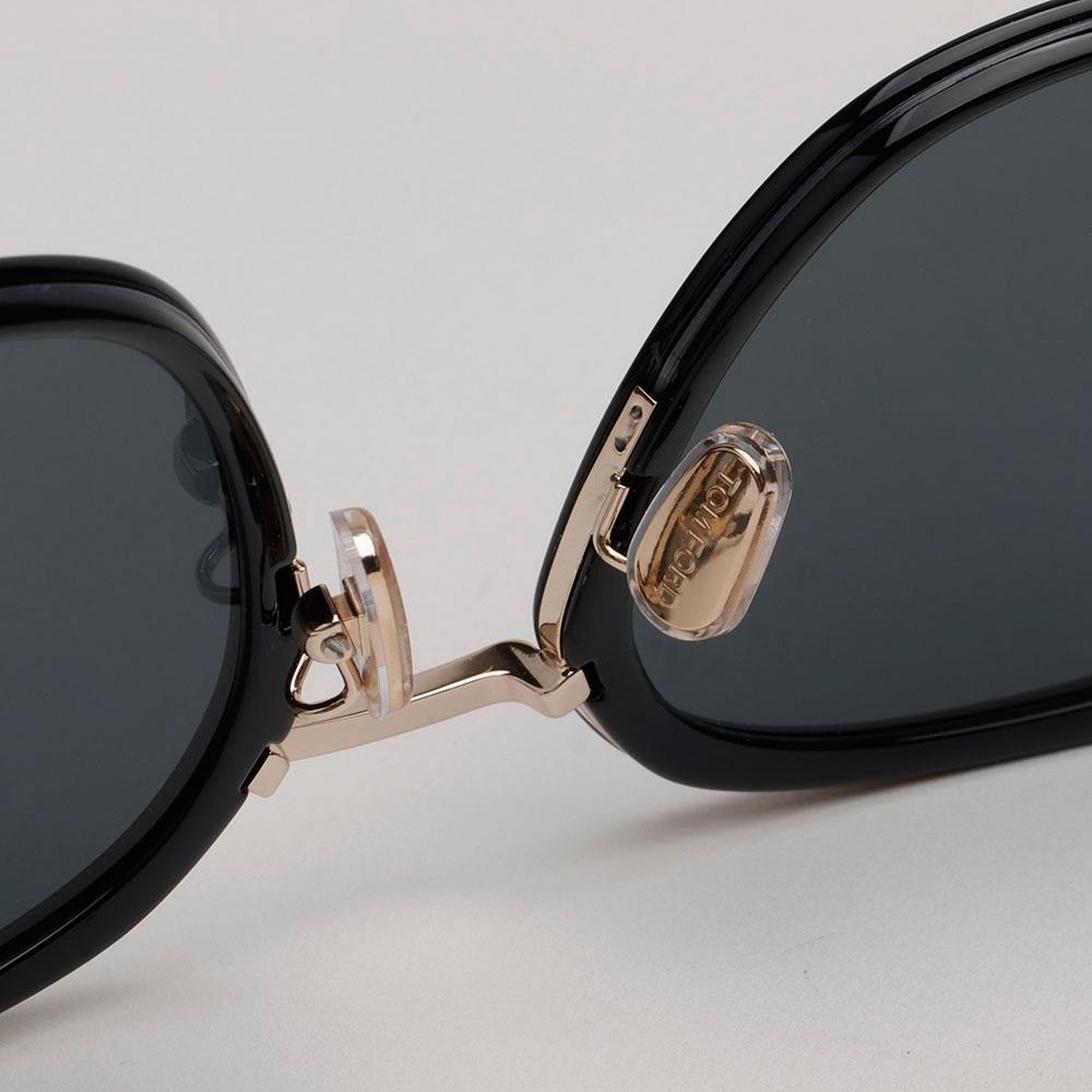 TOM FORD Black Acetate Square Sunglasses Asian Fit Unisex