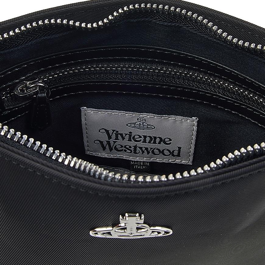 Vivienne Westwood Men’s Square Crossbody Bag Black Leather