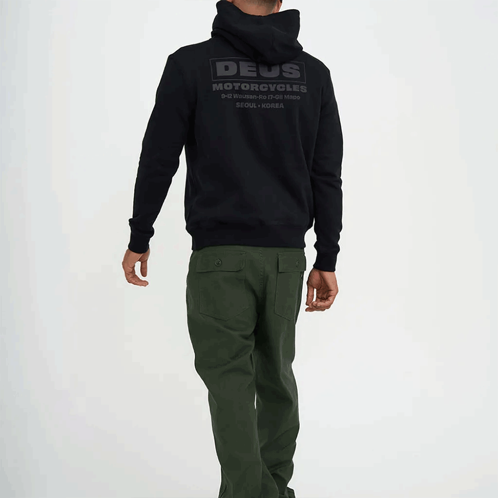 Deus Ex Machina Barrett Hoodie Black Men's Pullover Sweatshirt DMF238098 BLK