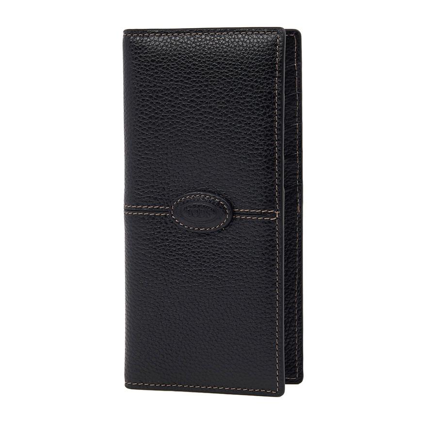 Tods Women’s Vertical Card Holder Wallet Black Leather XAWDBNF9400 XSO B999