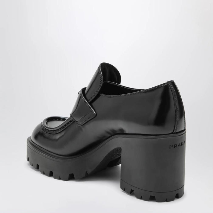 PRADA Brushed Leather Women’s Loafers Black