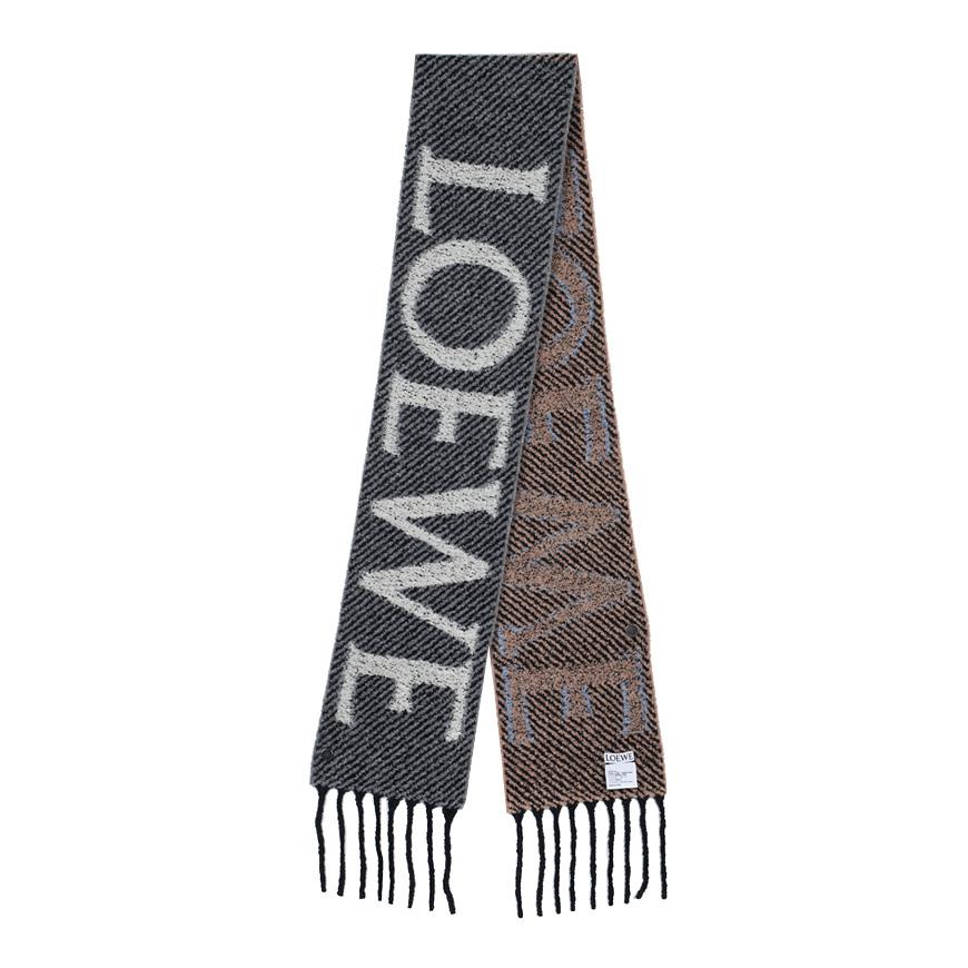 LOEWE Women’s Alpaca Wool Scarf Muffler Brown