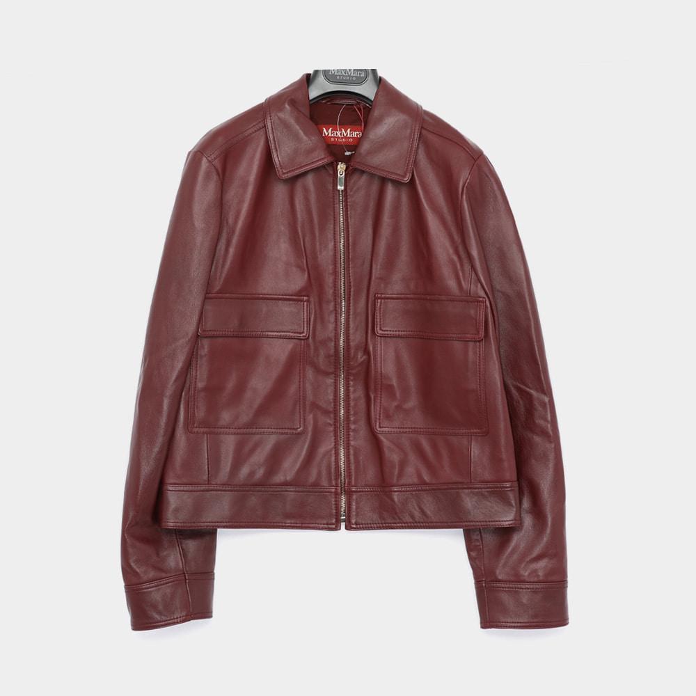 Max Mara Two-Pocket Collared Leather Women’s Jacket 2526446011000 001