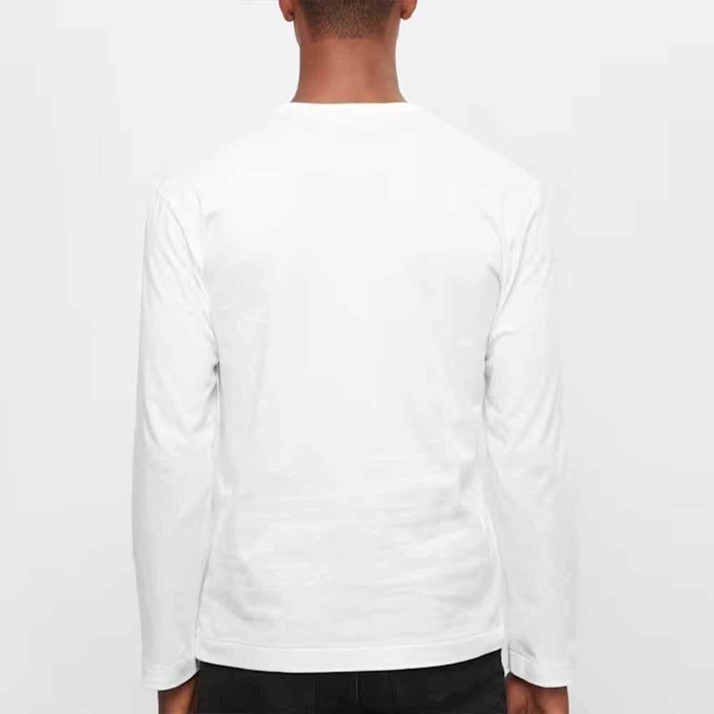 Comme des Garcons White Long Sleeve T-Shirt Red Heart Unisex