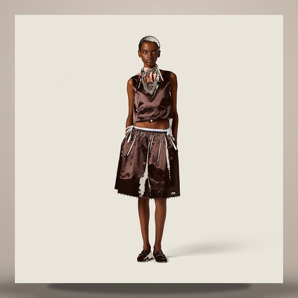 Miu Miu Satin Midi Skirt MG2748 18BE F0324