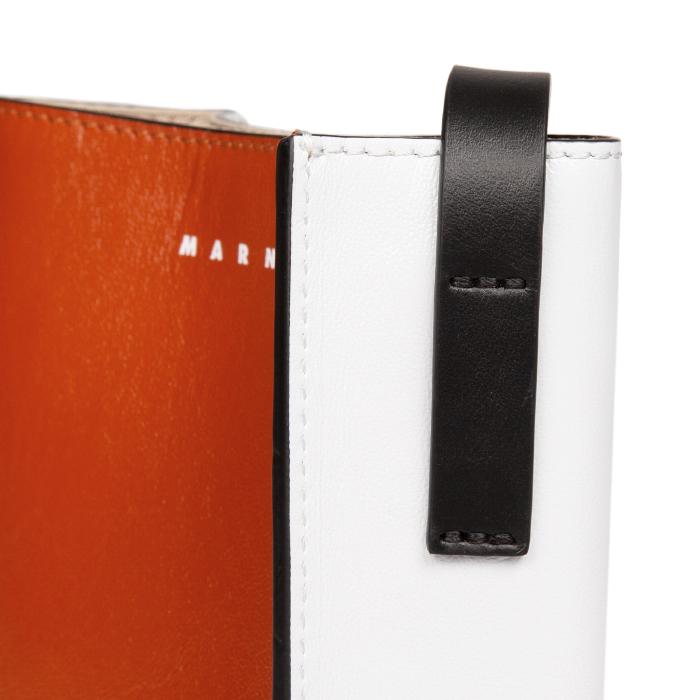 Marni Logo Two-Tone Leather Shoulder Bag