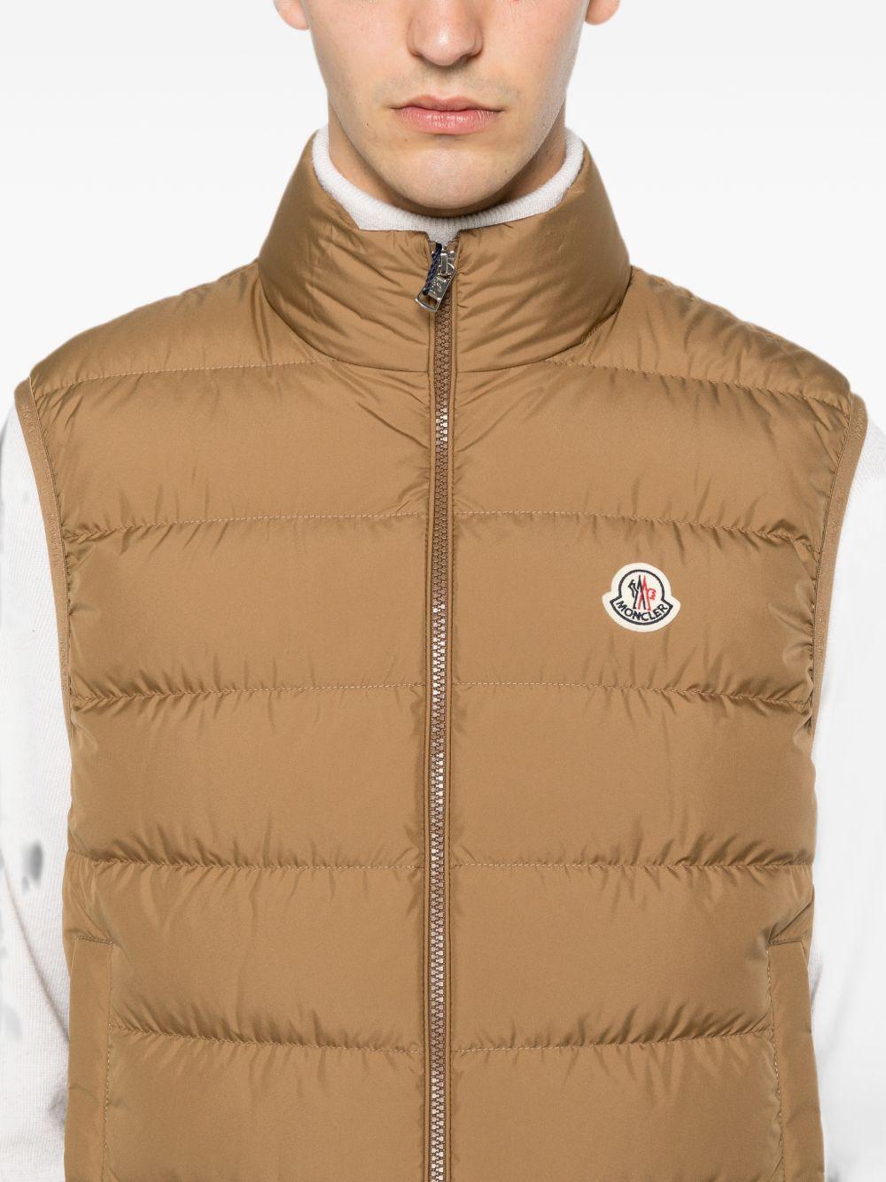 Moncler Men’s Down Puffer Vest Beige Nylon Outerwear