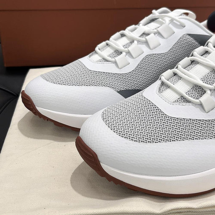 Loro Piana Suede Calfskin Weekend Walk Sneakers Gray