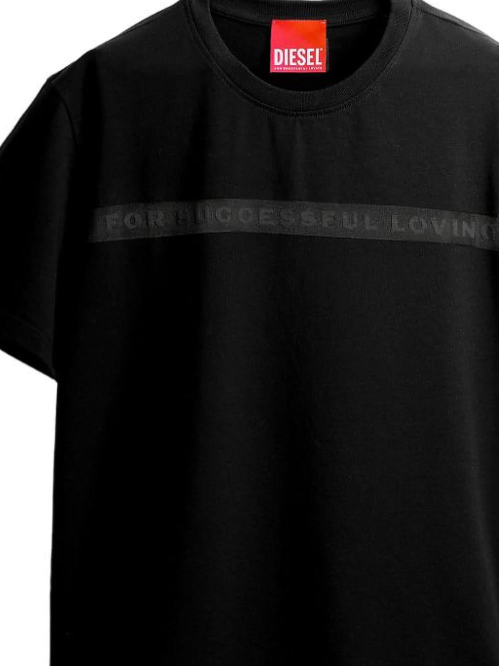 DIESEL Black Short Sleeve Cotton T-Shirt