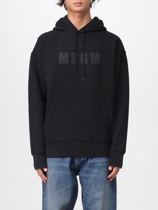 MSGM Black Logo Hoodie Pullover for Women 3940MM97SE25758699