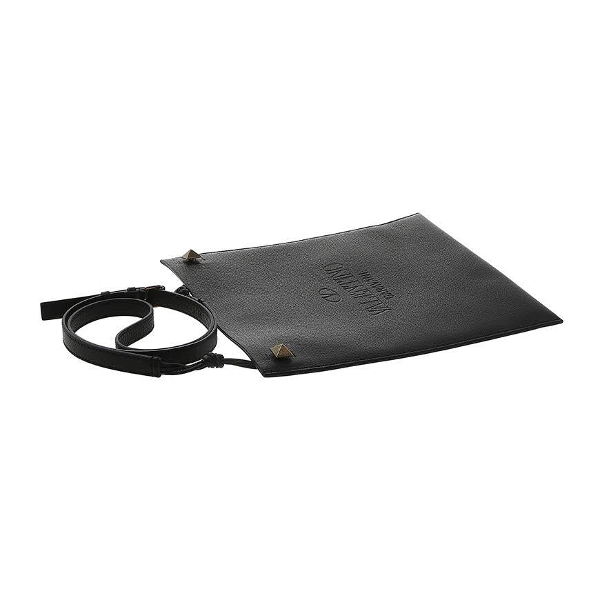 VALENTINO Garavani Identity Leather Crossbody Bag Black Unisex