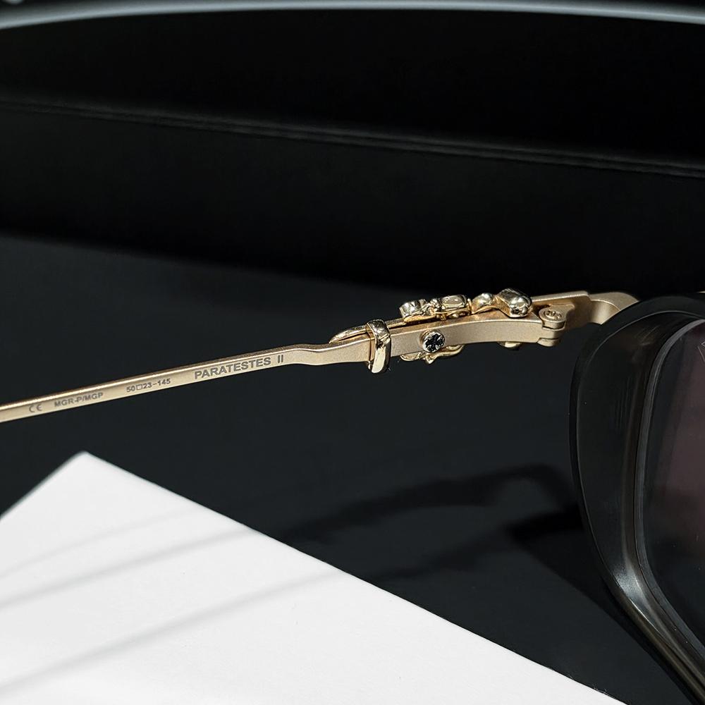 Chrome Hearts Gray Matte Gold Accents Unisex Eyeglasses