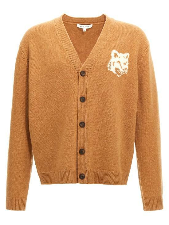 Maison Kitsune Fox Head Intarsia Comfort Cardigan NM00508 KM0329 P270
