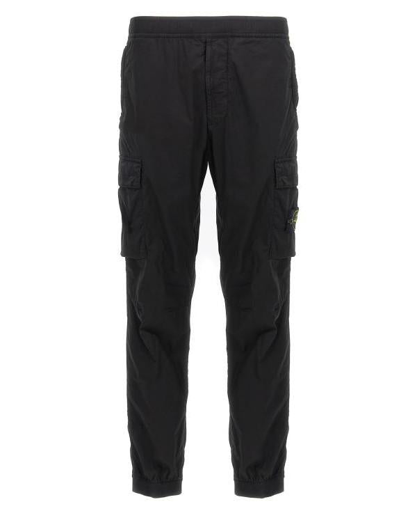 STONE ISLAND Stretch Cotton Tela Paracadut Classic Pants Black