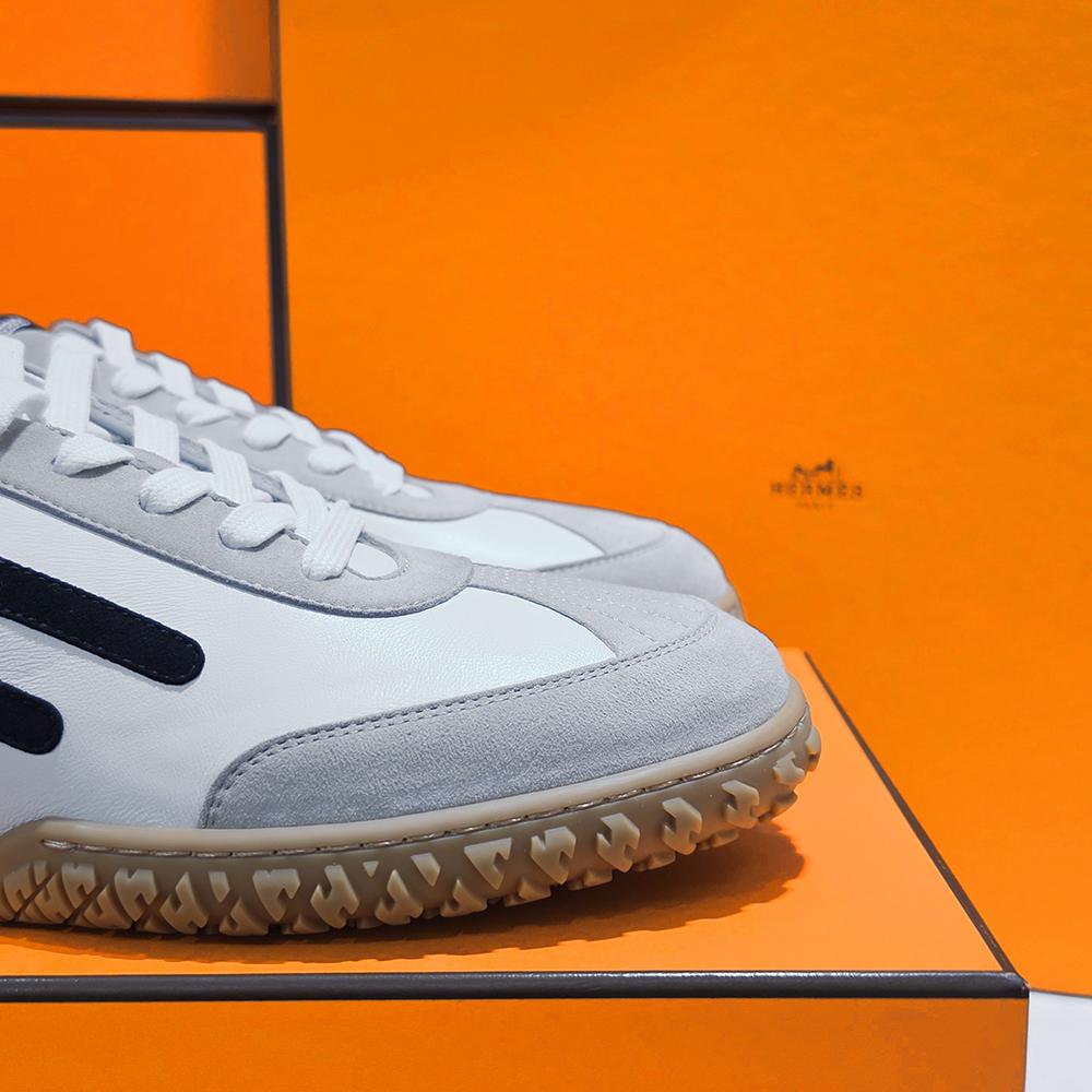 HERMES White H Black Jet Sneakers Low-Top Men