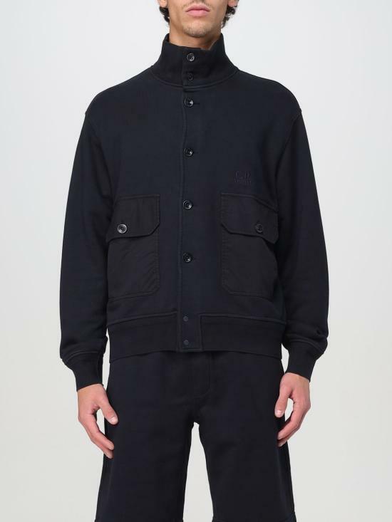 CP Company Diagonal Fleece Resist Dyed Cotton Button Sweatshirt